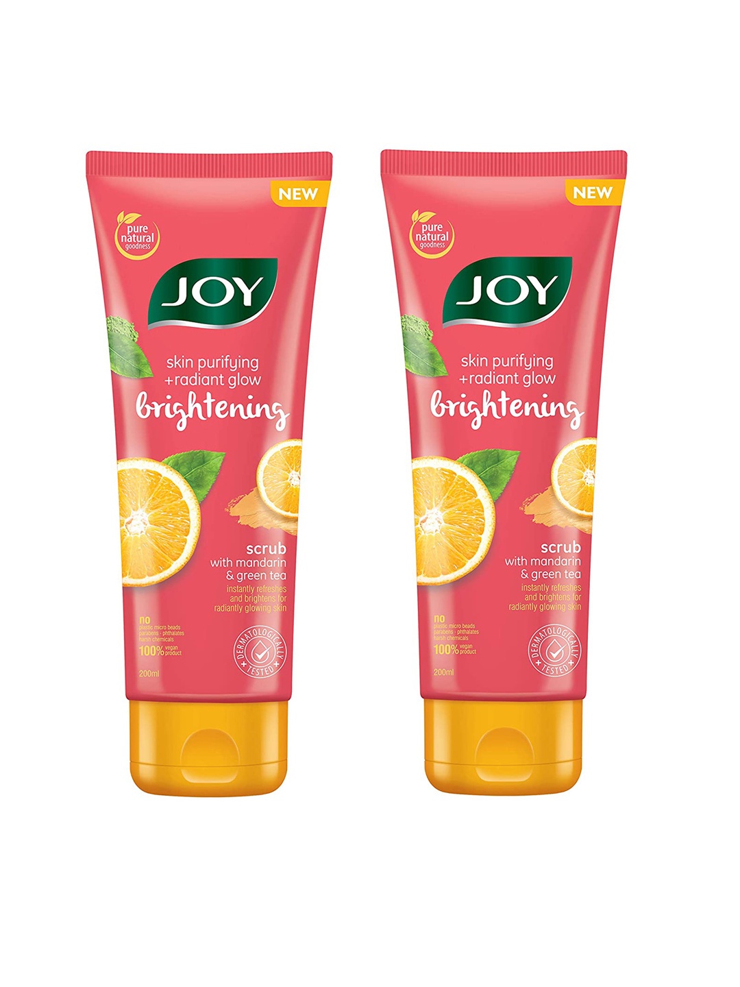 

JOY Set of 2 Skin Purifying and Radiant Glow Brightening Face Scrub - 200 ml each, Pink