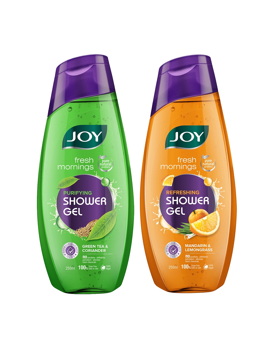 

JOY Set of Fresh Mornings Purifying & Refreshing Shower Gels - 250 ml Each, Green