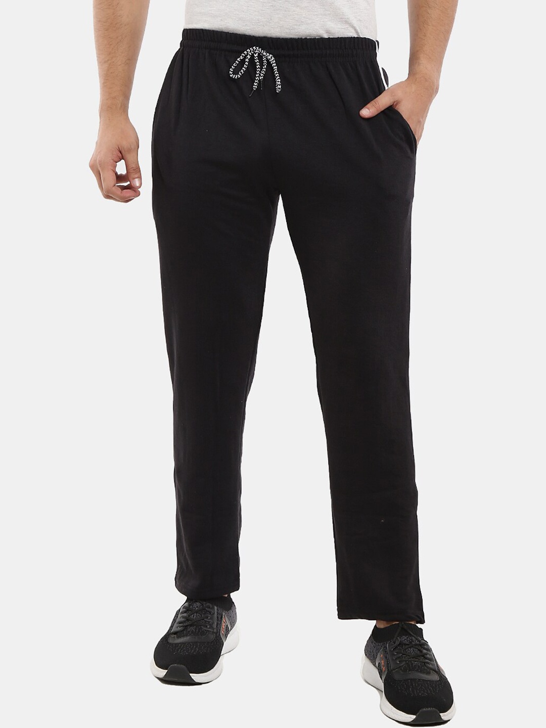 

V-Mart Men Cotton Track Pants, Black