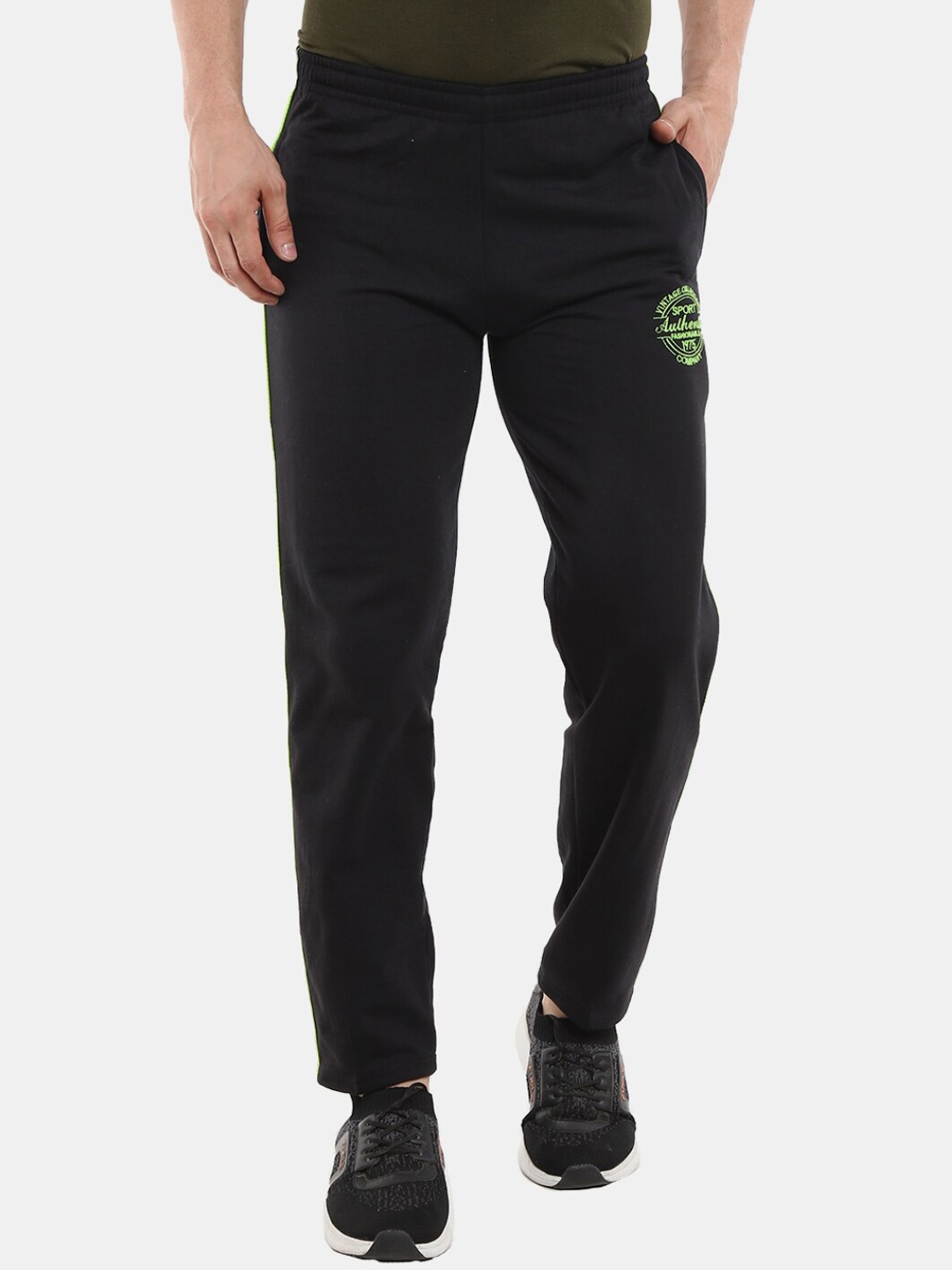 

V-Mart Men Cotton Track Pants, Black