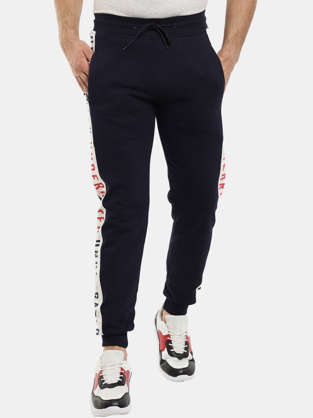 

V-Mart Men Cotton Fleece Jogger, Navy blue