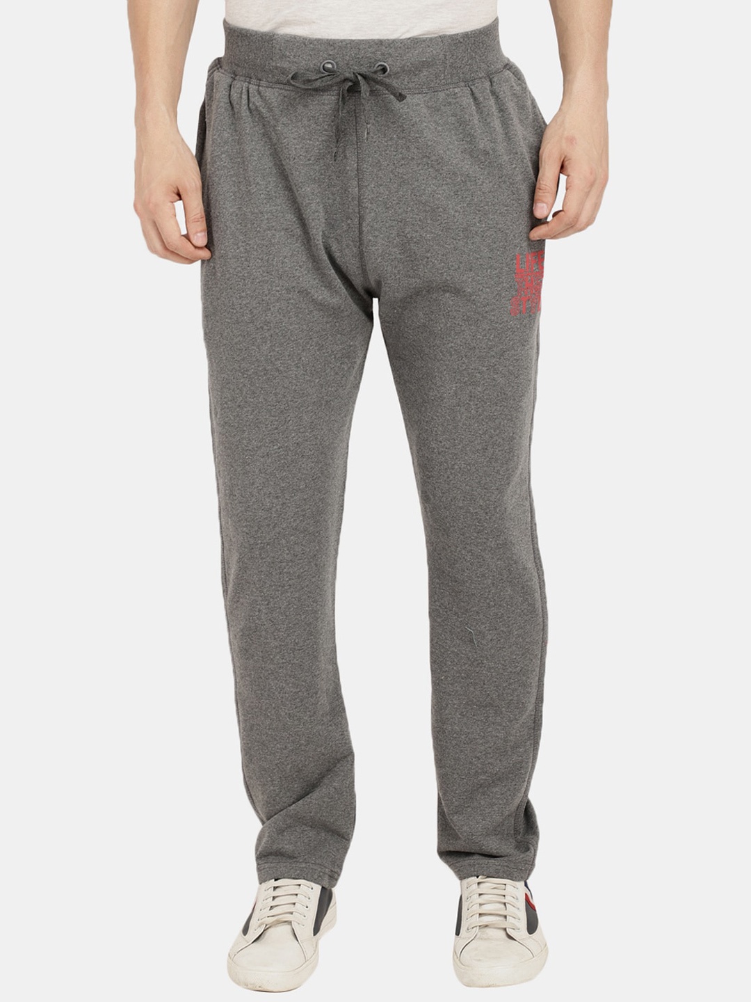 

V-Mart Men Cotton Track Pants, Grey melange