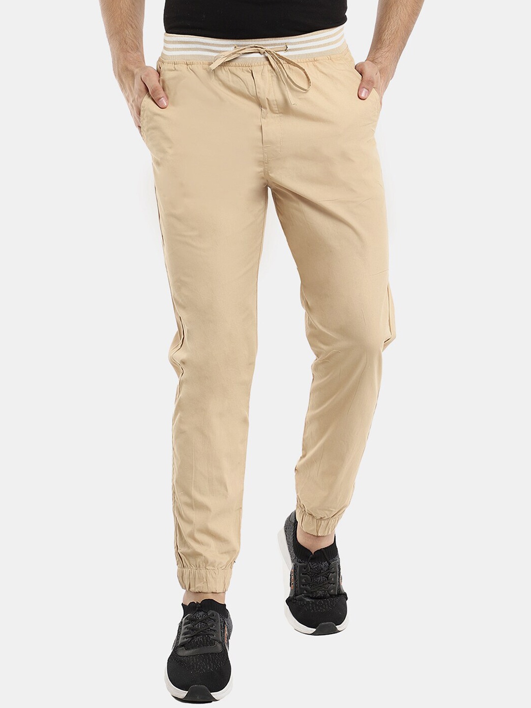 

V-Mart Men Cotton Joggers, Cream
