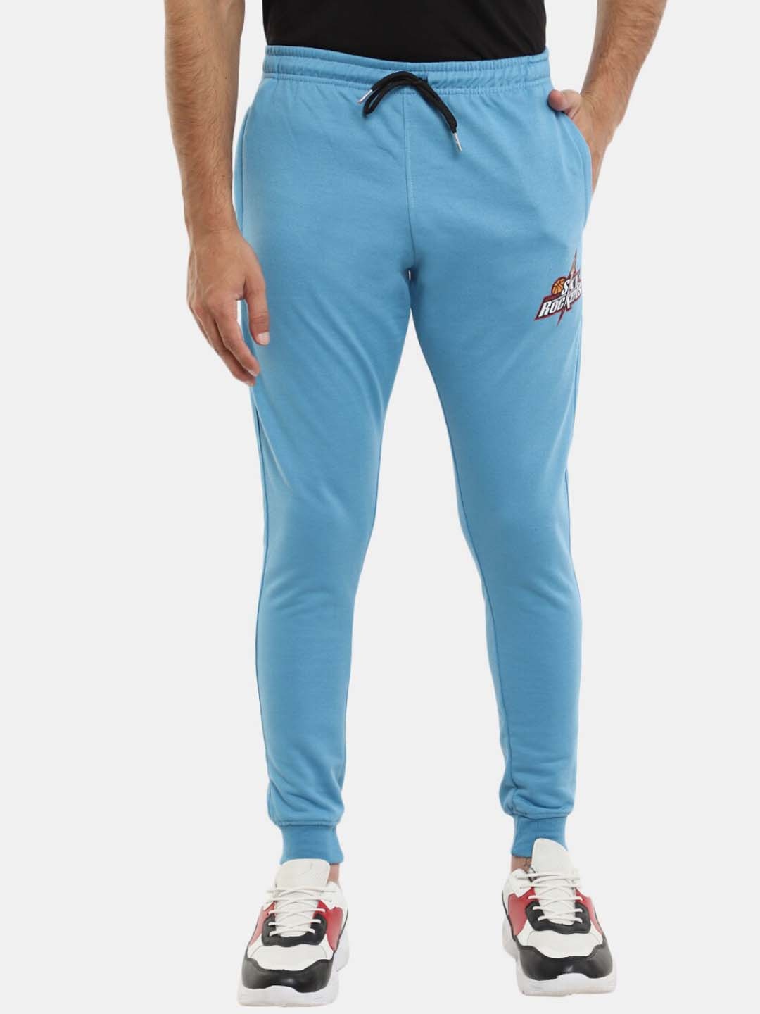 

V-Mart Men Cotton Fleece Joggers, Blue