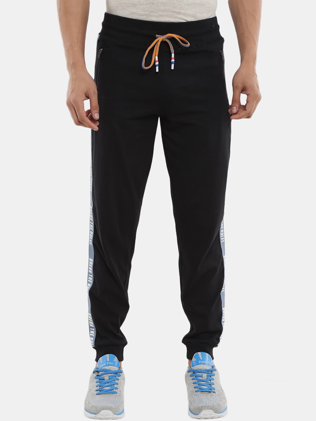 

V-Mart Men Solid Cotton Joggers, Black