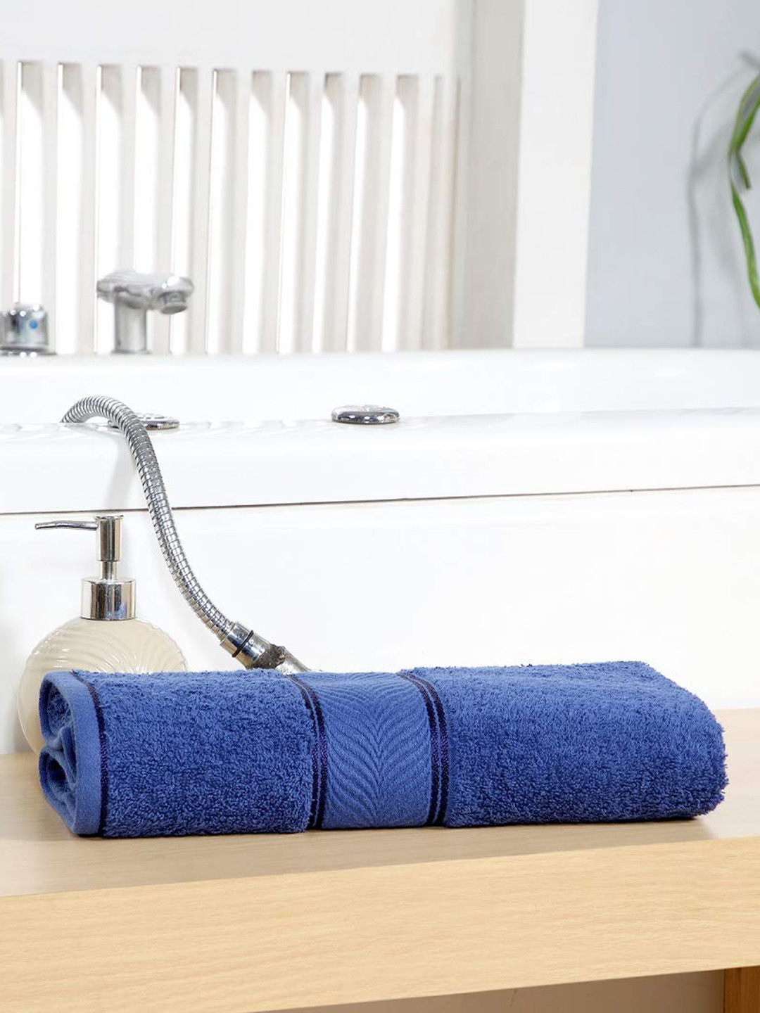 

MAFATLAL Luxury Navy Blue 500 GSM Cotton Super Absorbent Bath Towel