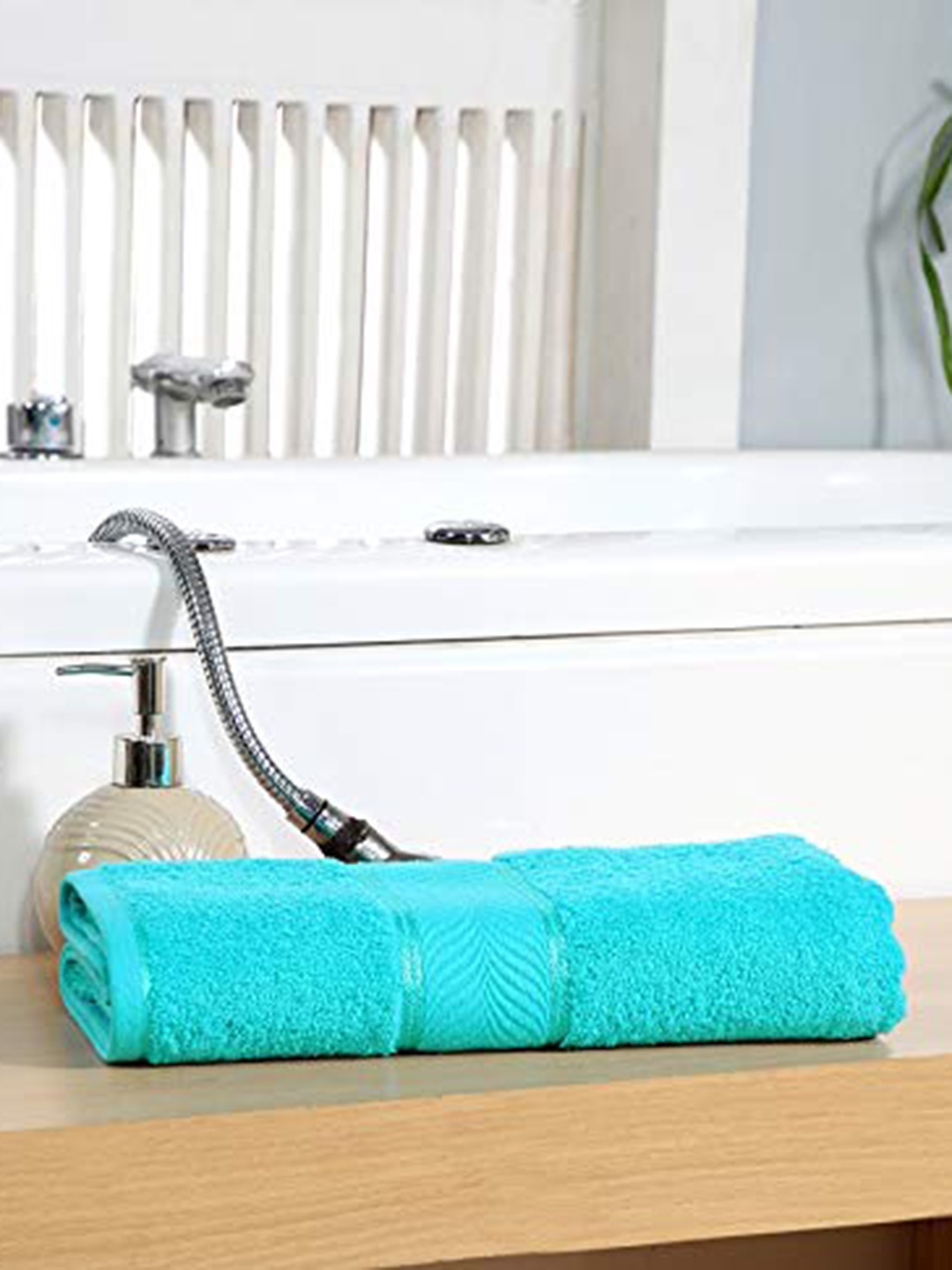 

MAFATLAL Striped 500 GSM Cotton Bath Towels, Blue