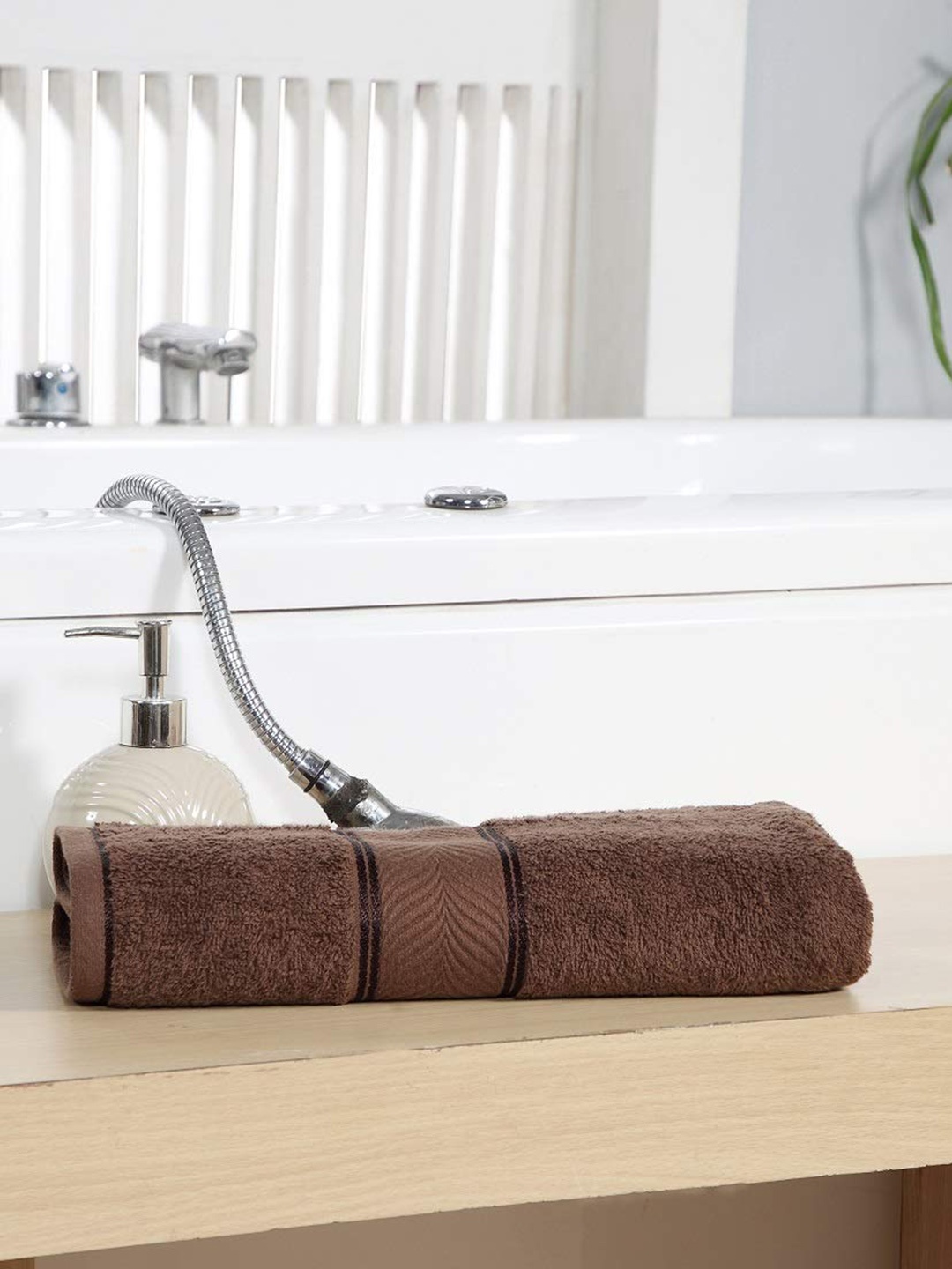

MAFATLAL 500 GSM Cotton Super Absorbent Bath Towel, Brown