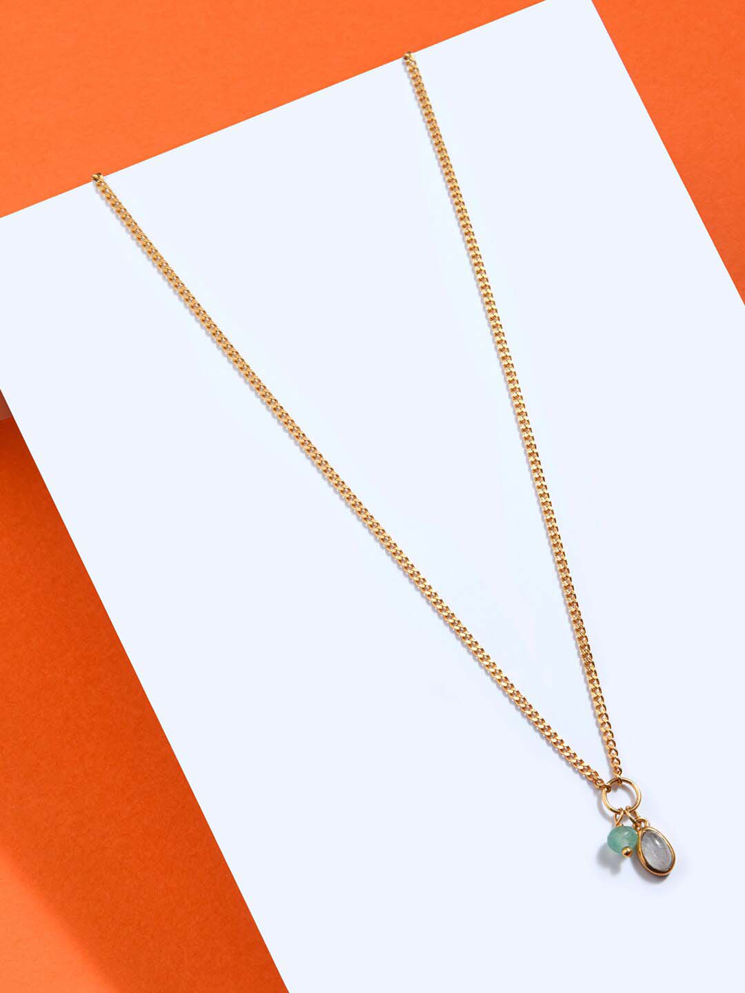 

Accessorize London Women 14K Gold Plated Z Healing Stone Charm Necklace