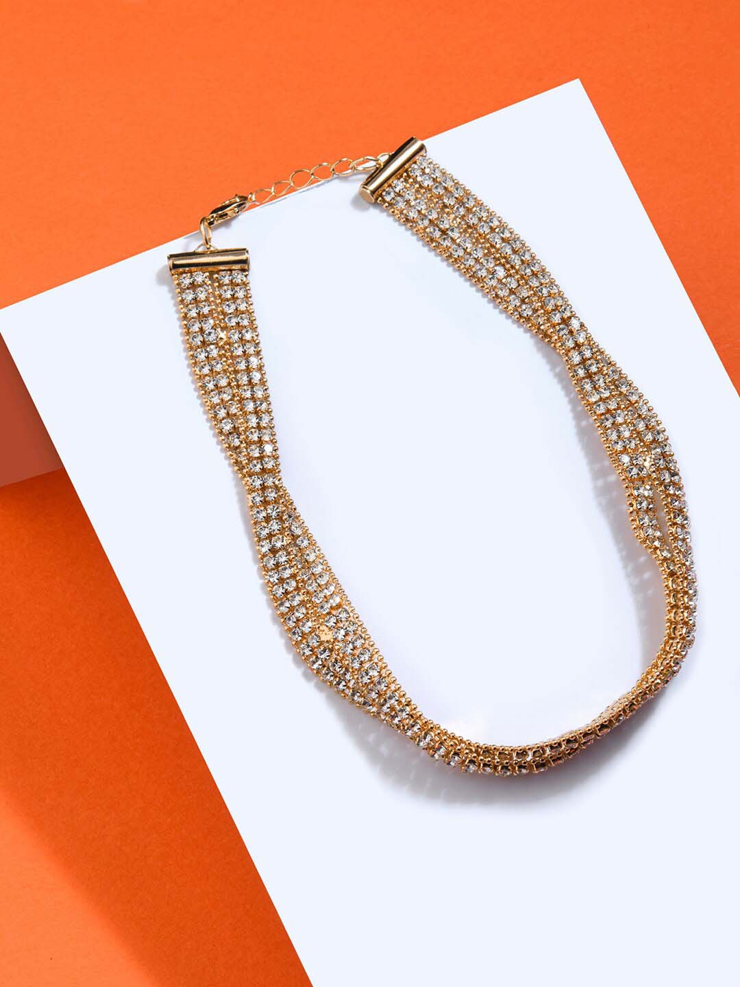 

Accessorize London Women Crystal Twisted Choker Necklace, Silver