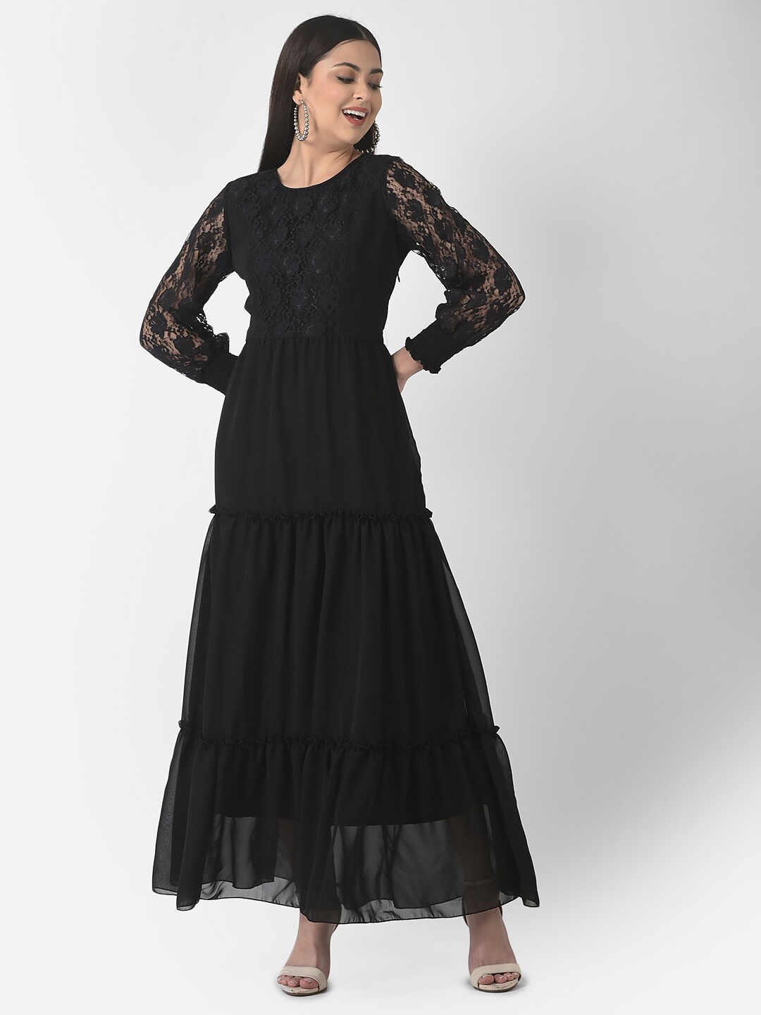 

Eavan Georgette Maxi Dress, Black