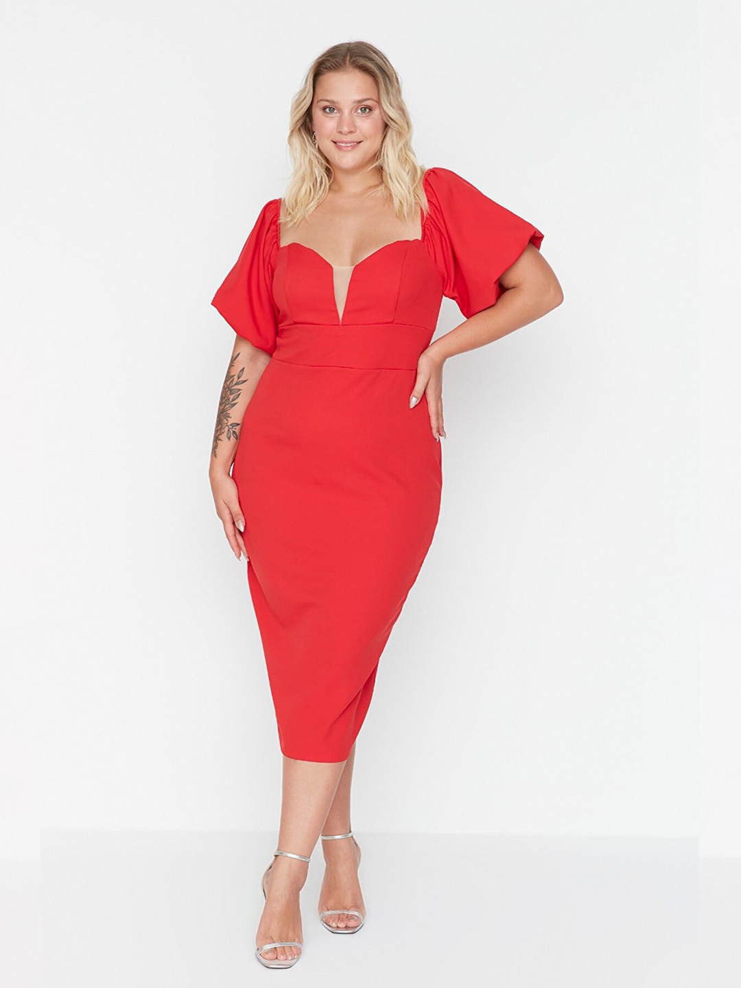 

Trendyol Sheath Midi Dress, Red