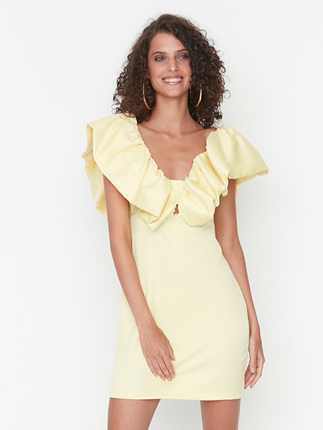 

Trendyol Sheath Mini Cotton Dress, Yellow