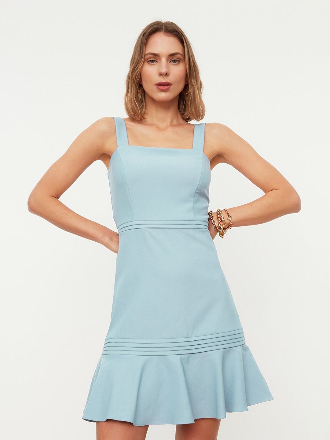 

Trendyol Shoulder Straps A-Line Dress, Blue