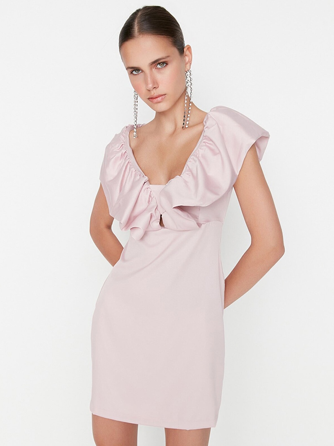 

Trendyol Ruffles Sheath Dress, Pink