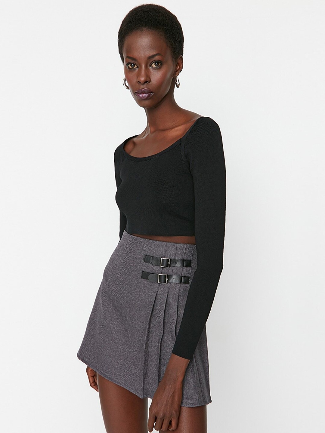 

Trendyol A-Line Mini Skirt, Grey