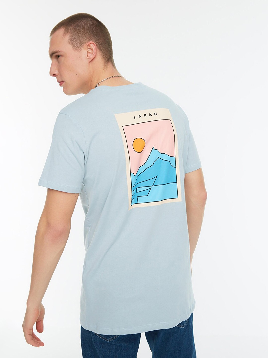

Trendyol Men Printed Pure Cotton T-shirt, Blue