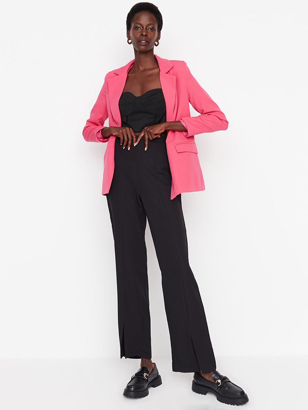 

Trendyol Women Solid Trousers, Black