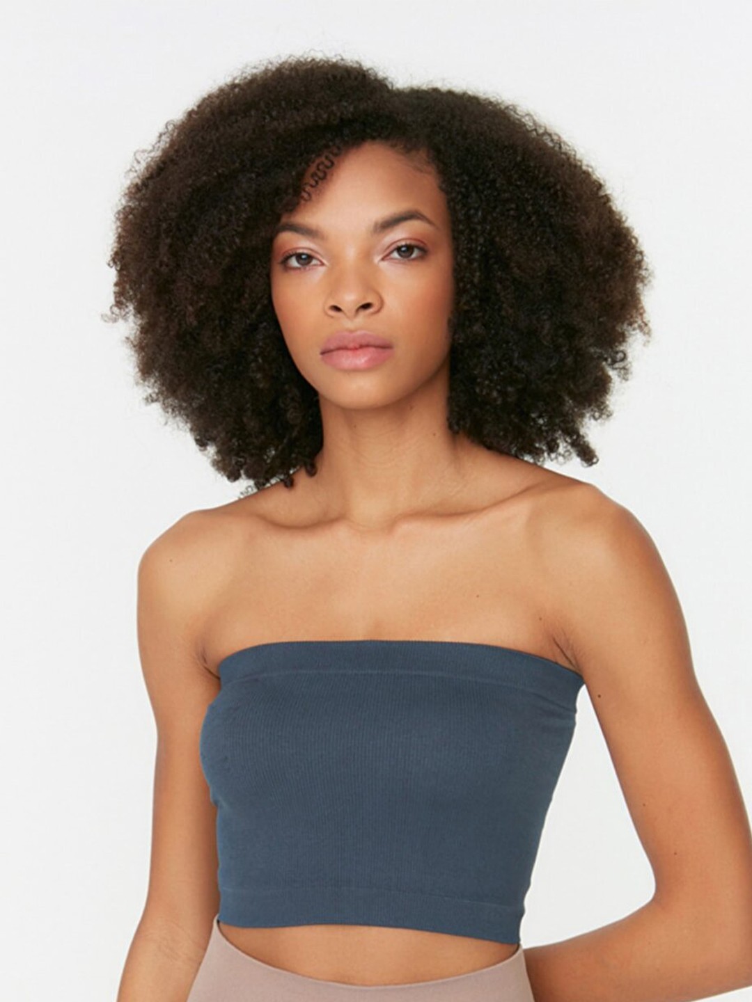 

Trendyol Bandeau Lightly Padded Seamless Bra 144976116, Navy blue
