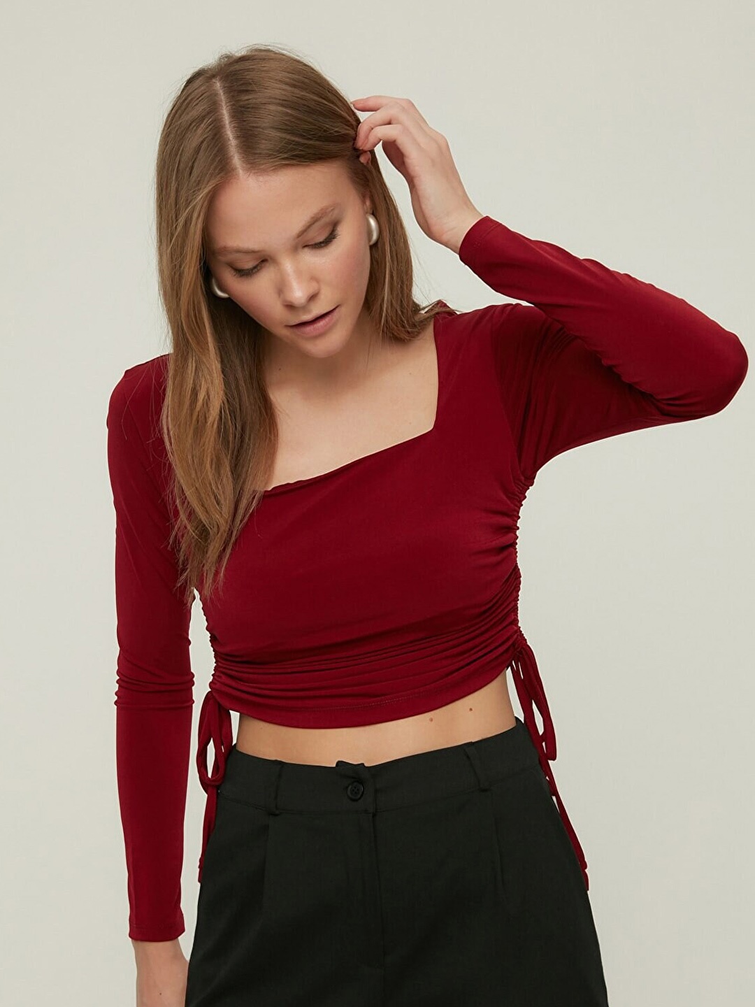 

Trendyol Crop Top, Burgundy