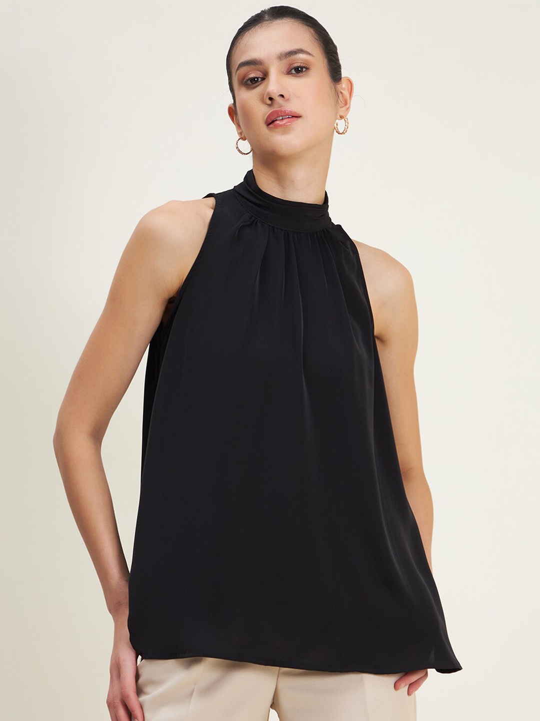 

Femella Choker Neck Top, Black