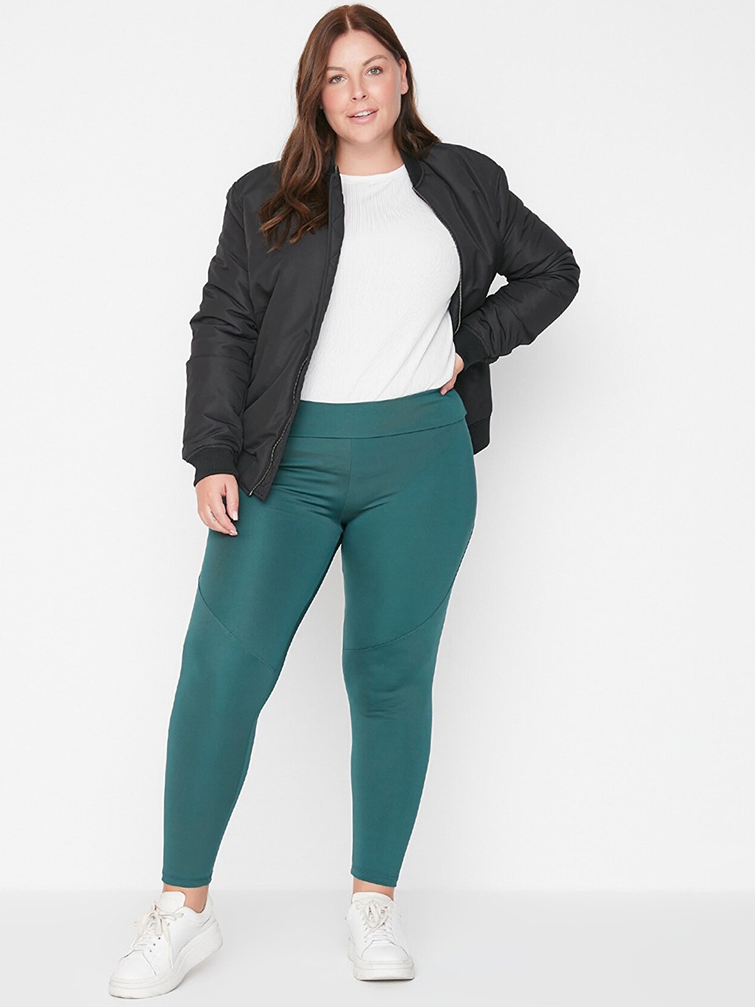

Trendyol Women Plus Size High Waist Tights, Green