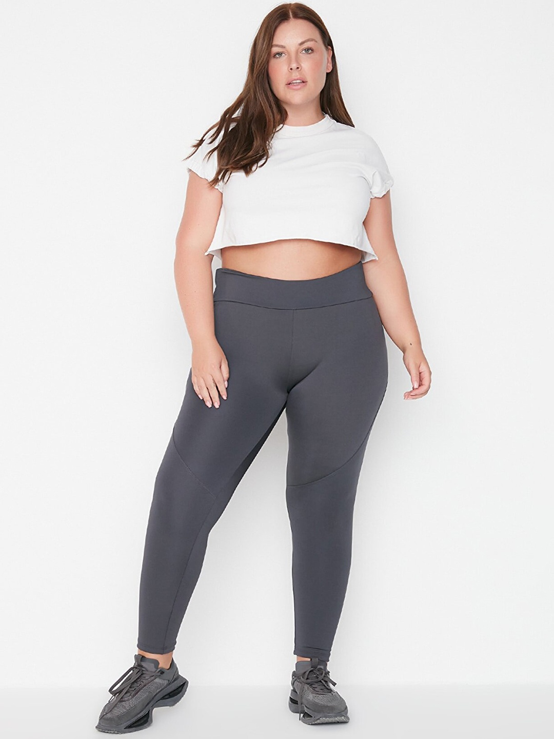 

Trendyol Women Plus Size High Waist Tights, Charcoal