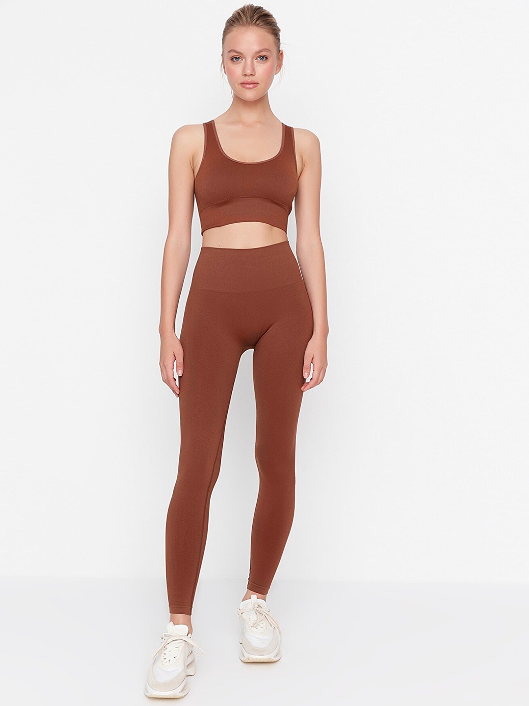 

Trendyol Women High Waist Tights, Brown