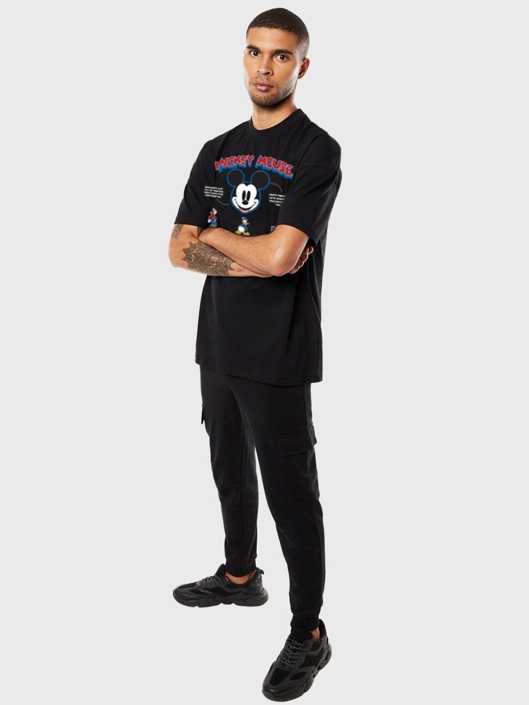 

Bewakoof Men Printed Loose T-shirt, Black