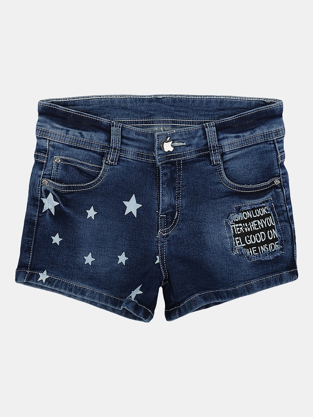 

V-Mart Boys Washed Denim Shorts, Blue