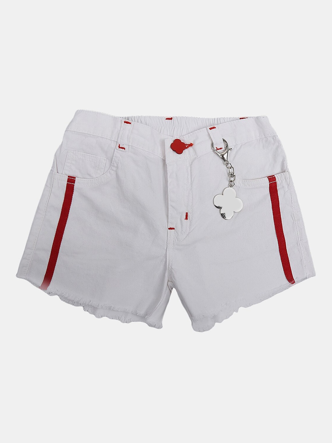 

V-Mart Boys Cotton Denim Shorts, White