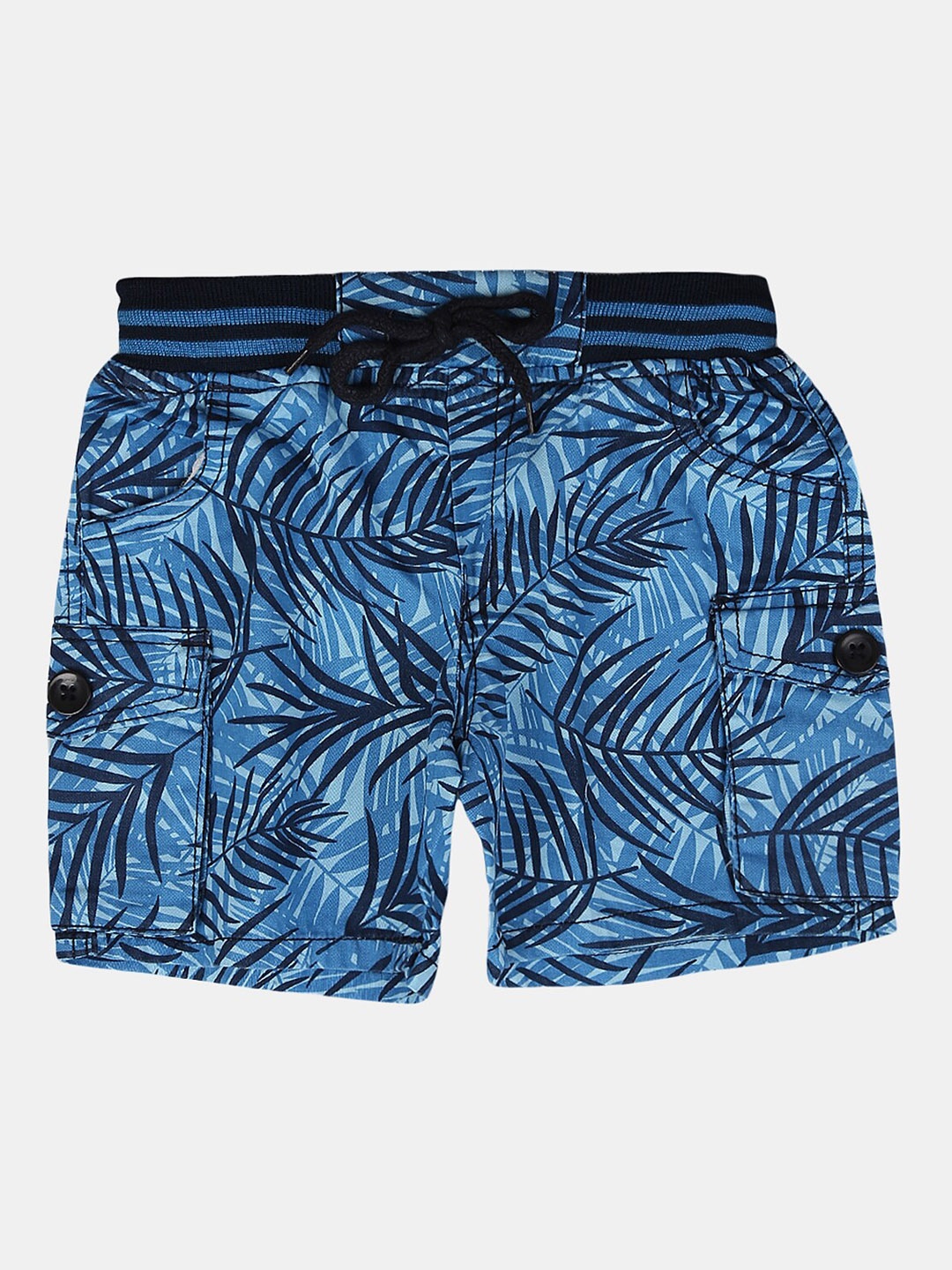 

V-Mart Boys Cotton Floral Printed Shorts, Blue