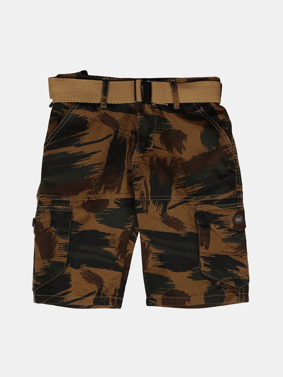 

V-Mart Boys Camouflage Printed Shorts, Olive