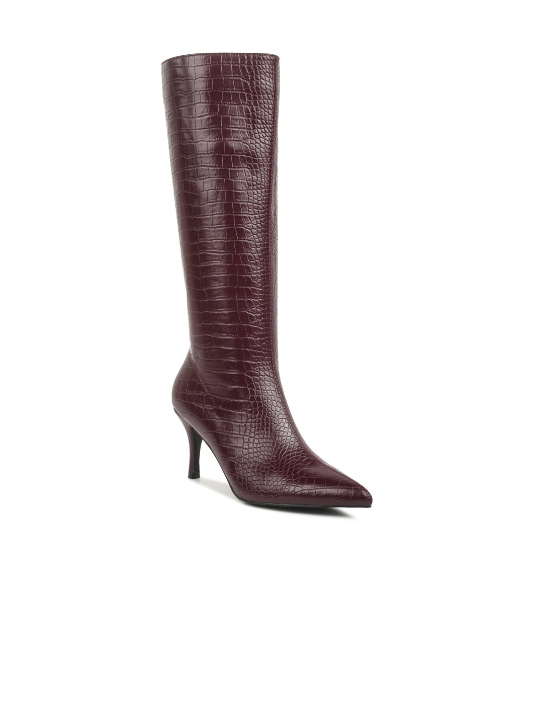 

London Rag Women Textured High-Top Boots, Burgundy