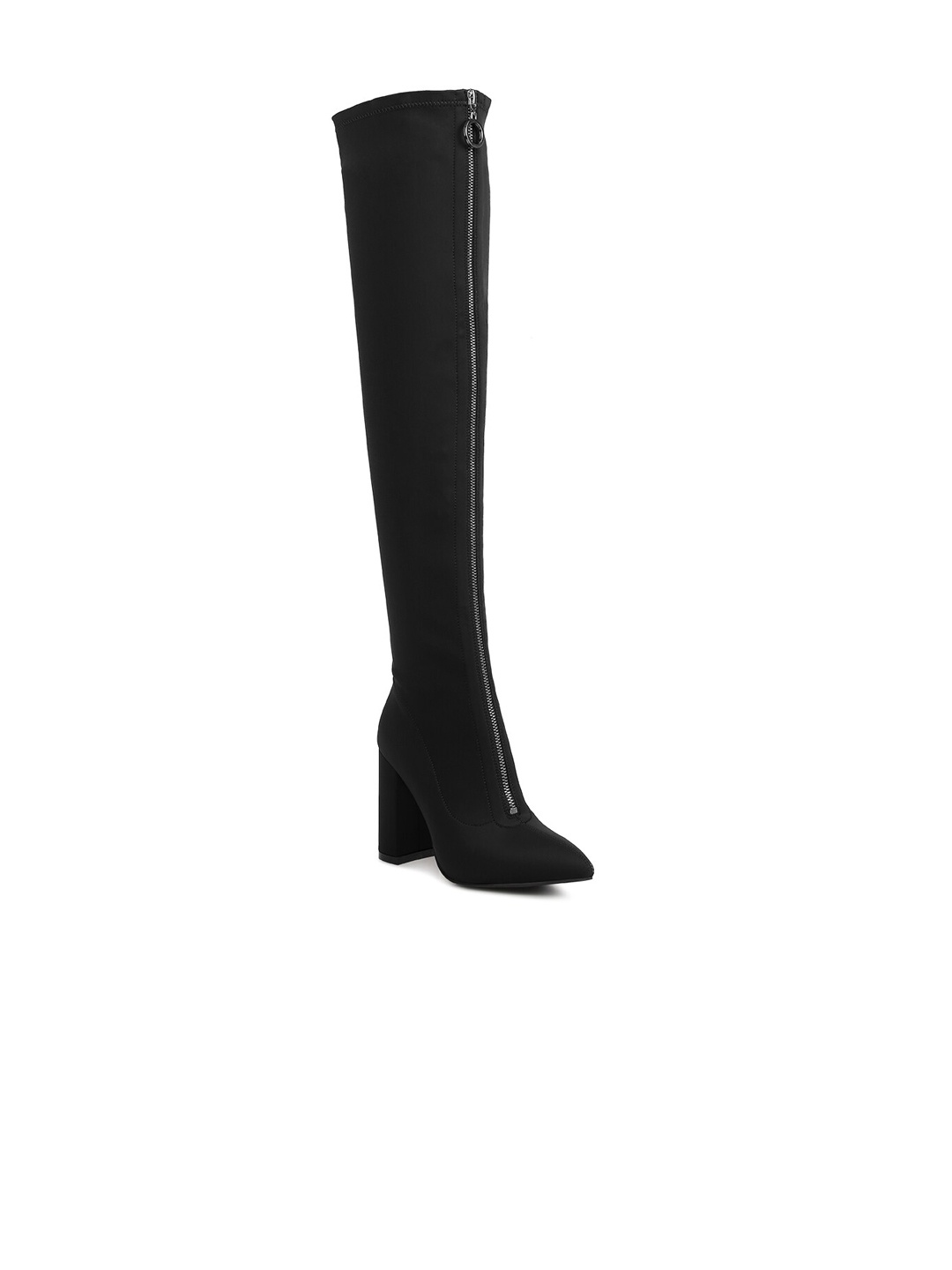 

London Rag Women High Heeled Long Regular Boots, Black