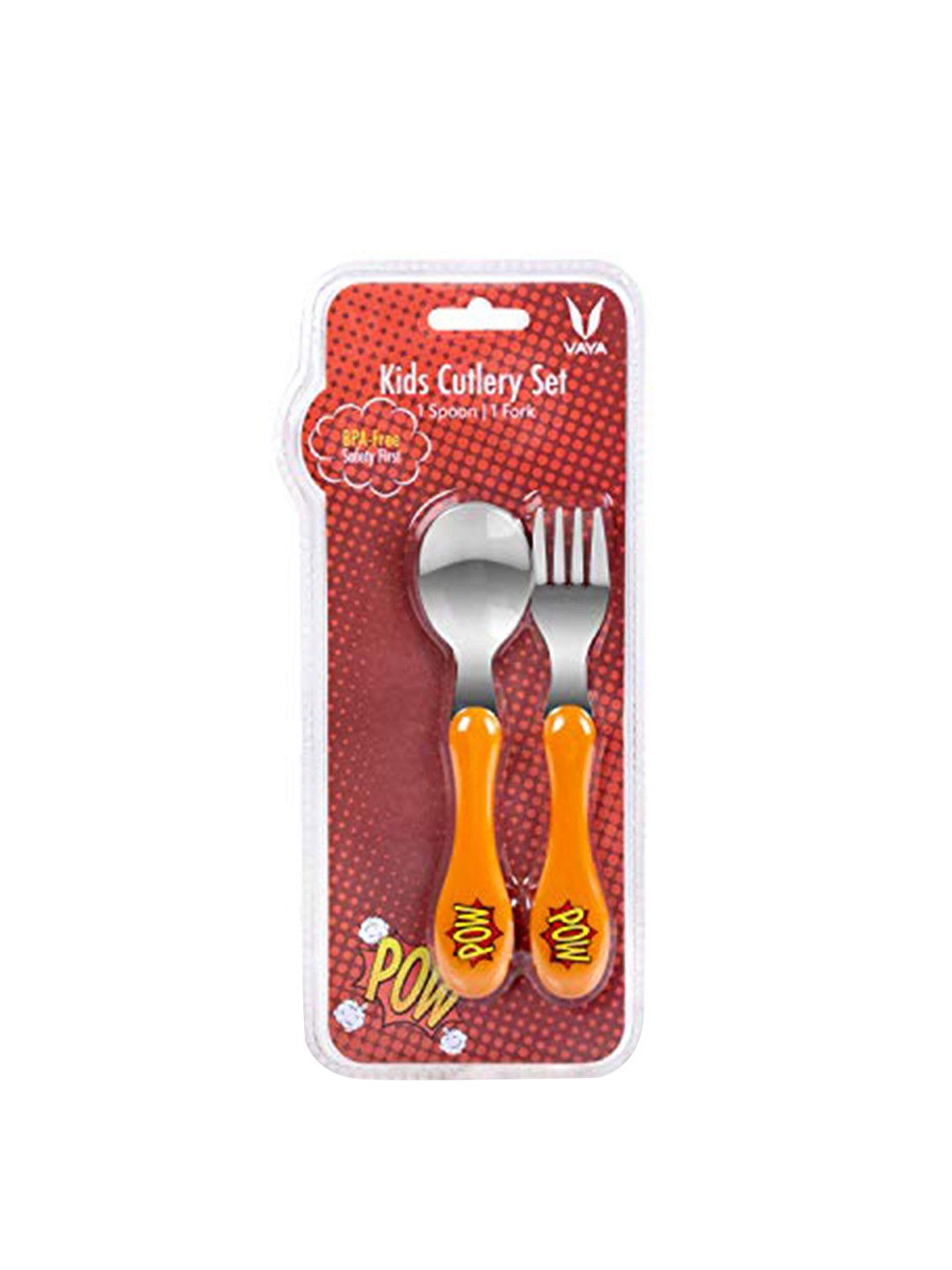 

Vaya Silver-Toned & Orange-Colored BPA-Free Spoon & Fork