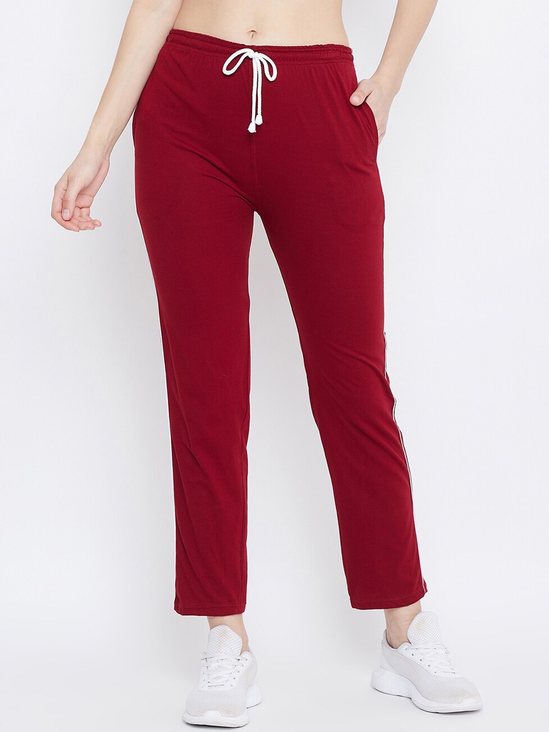 

Clora Creation Women Straight Fit Trackpants, Maroon