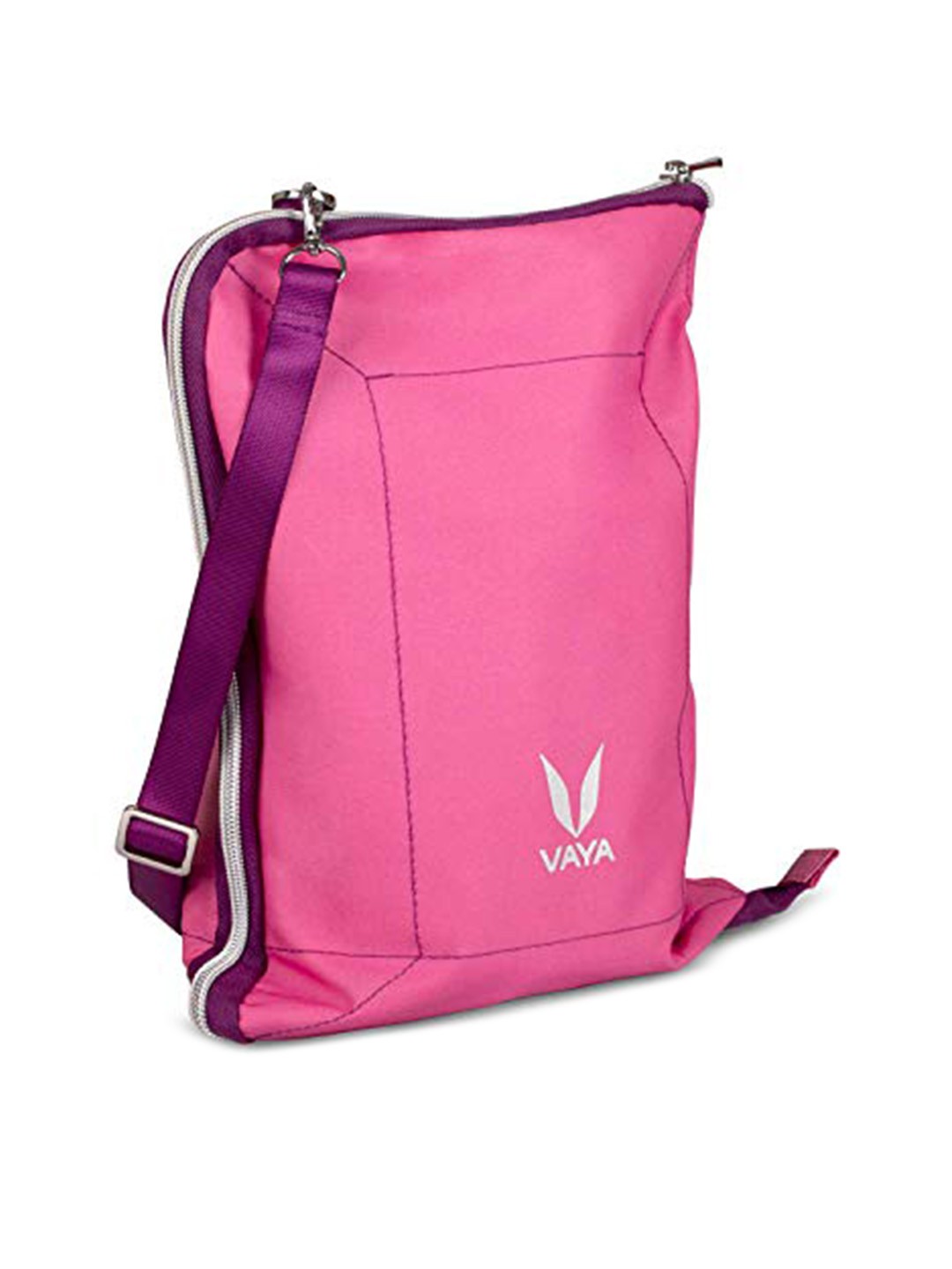 

Vaya Brand Logo Printed Cotton BagMat Sling Travel Lunch Bag, Pink