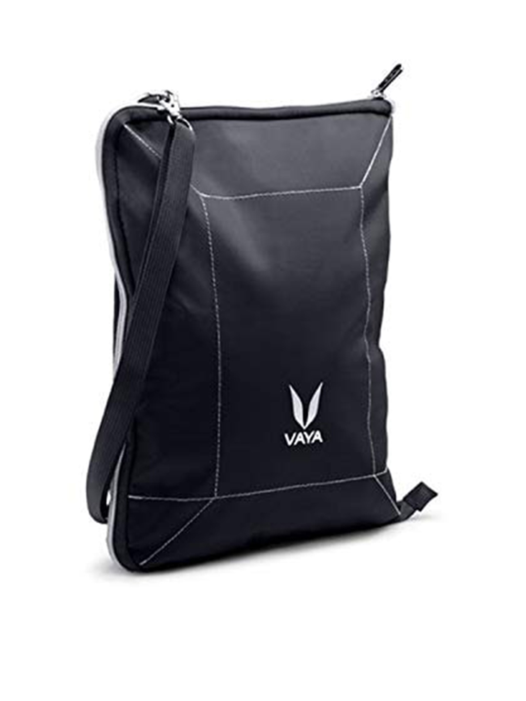 Vaya BagMat Brand Logo Printed Cotton Sling Travel Lunch Bag, Black