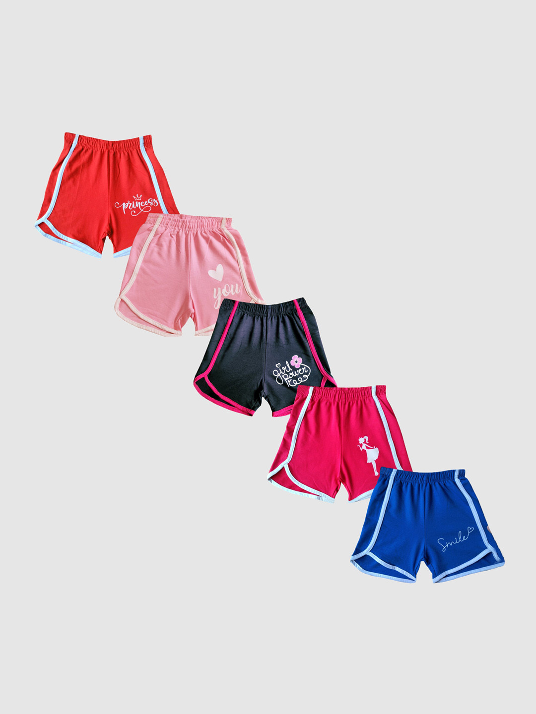 

KUCHIPOO Kids Pack of 6 Sports Shorts, Multi