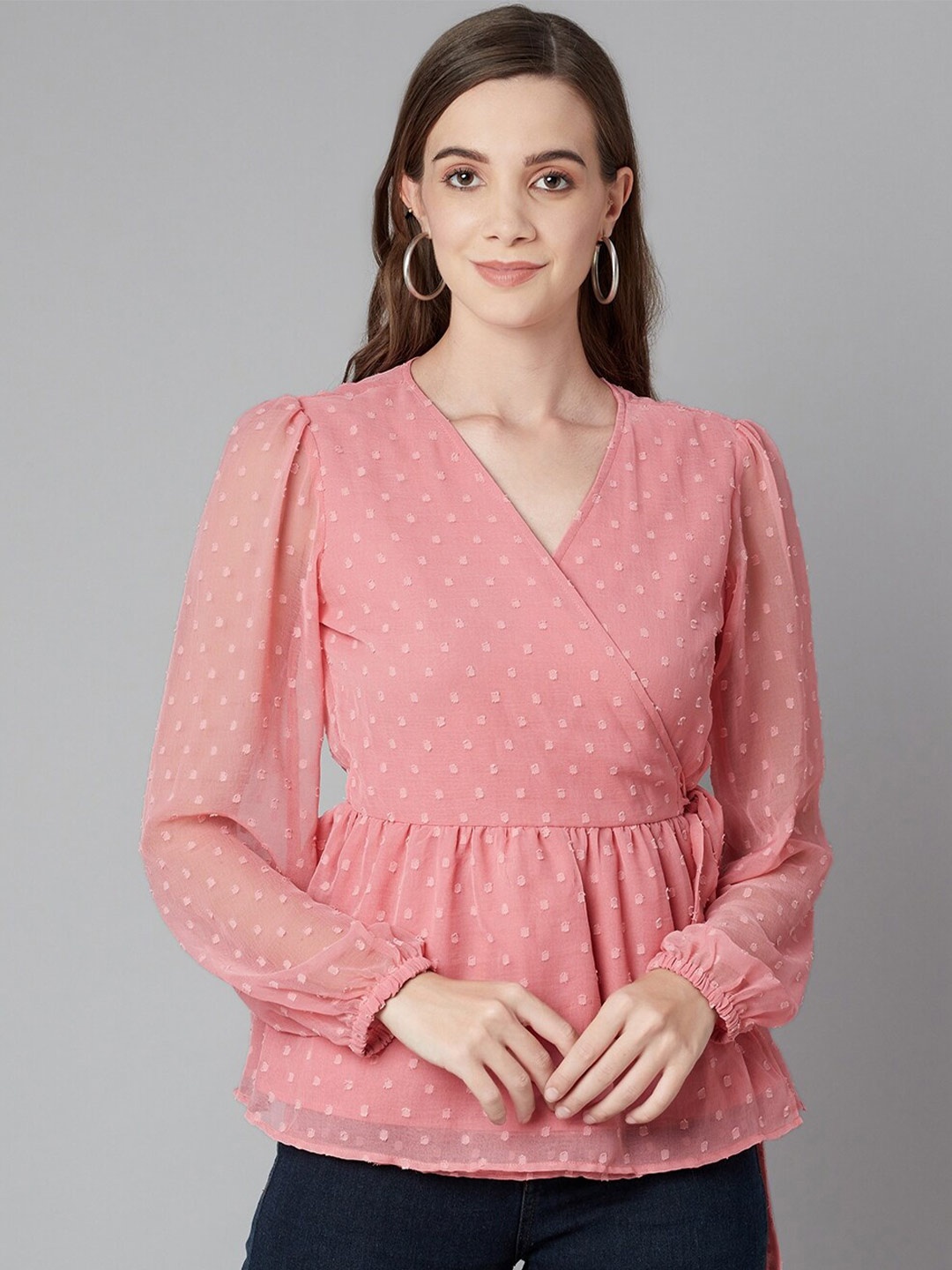 

Purple State Wrap Top, Peach