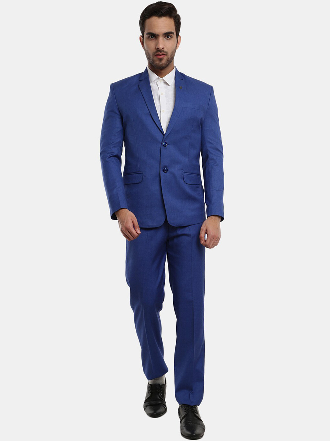 

V-Mart Men Single-Breasted 2-Piece Suit, Blue
