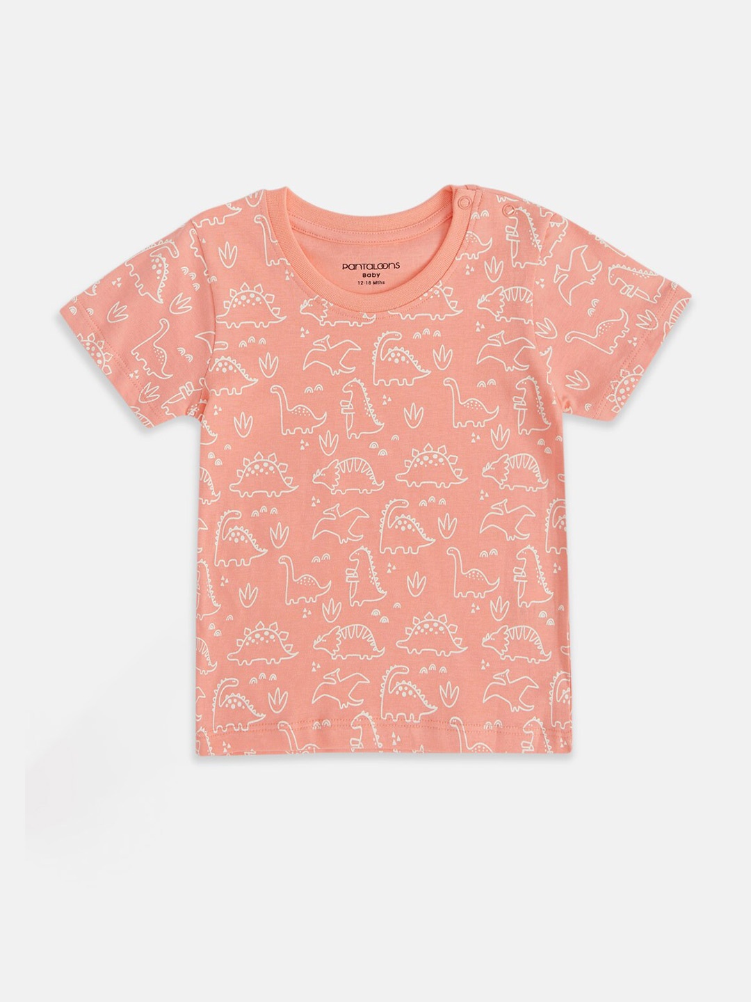

Pantaloons Baby Girls Pack of 3 Printed Cotton T-shirt, Peach