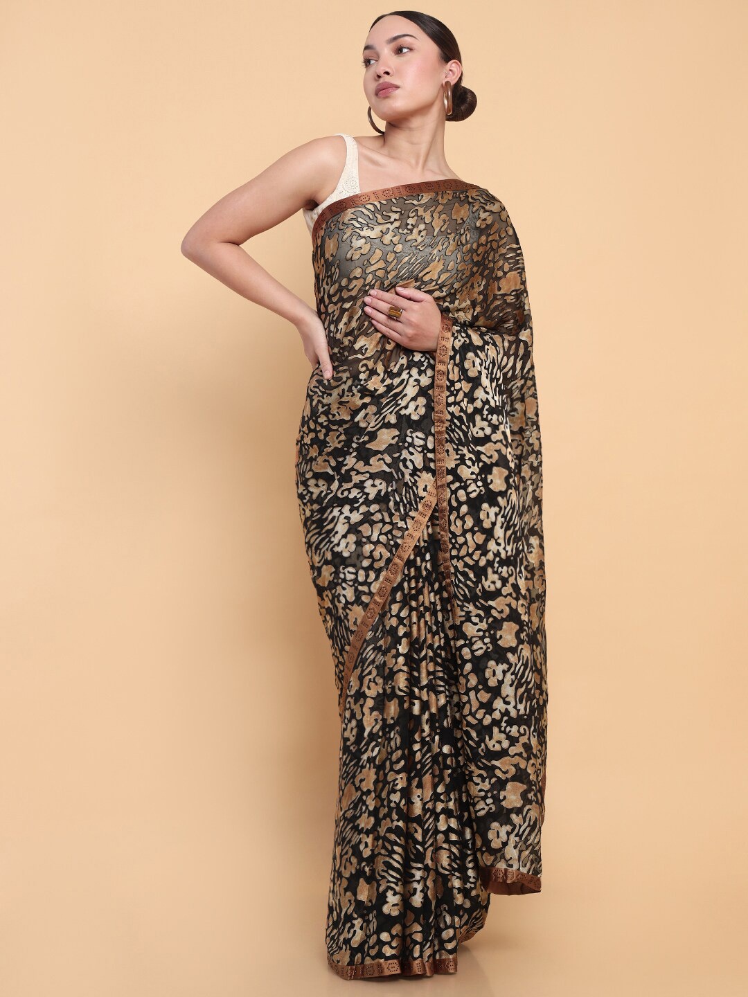 

Soch Pure Georgette Saree, Black
