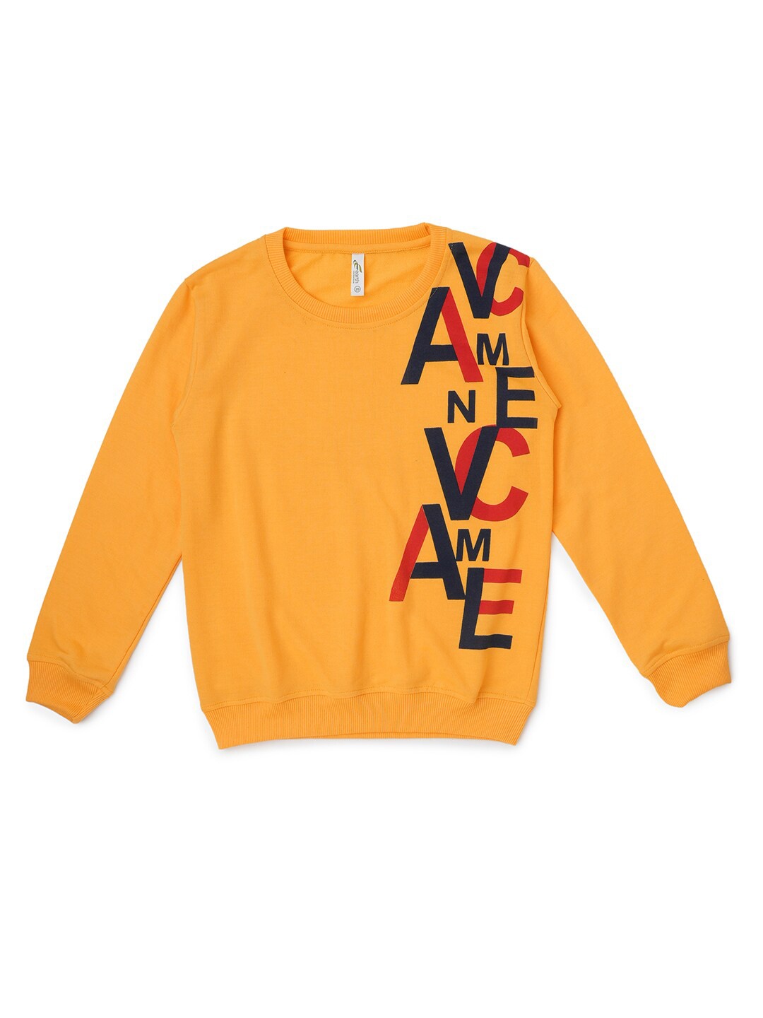 

earth conscious Boys Typography Printed T-shirt, Yellow