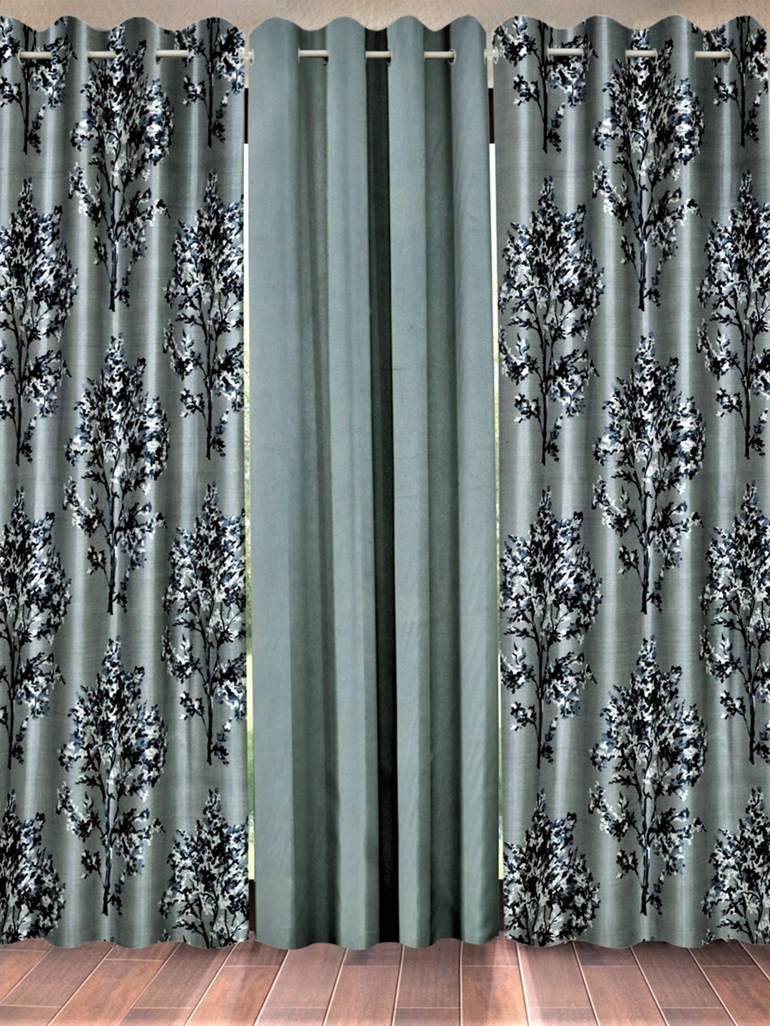 

Fashion String Set of 3 Door Curtains, Grey