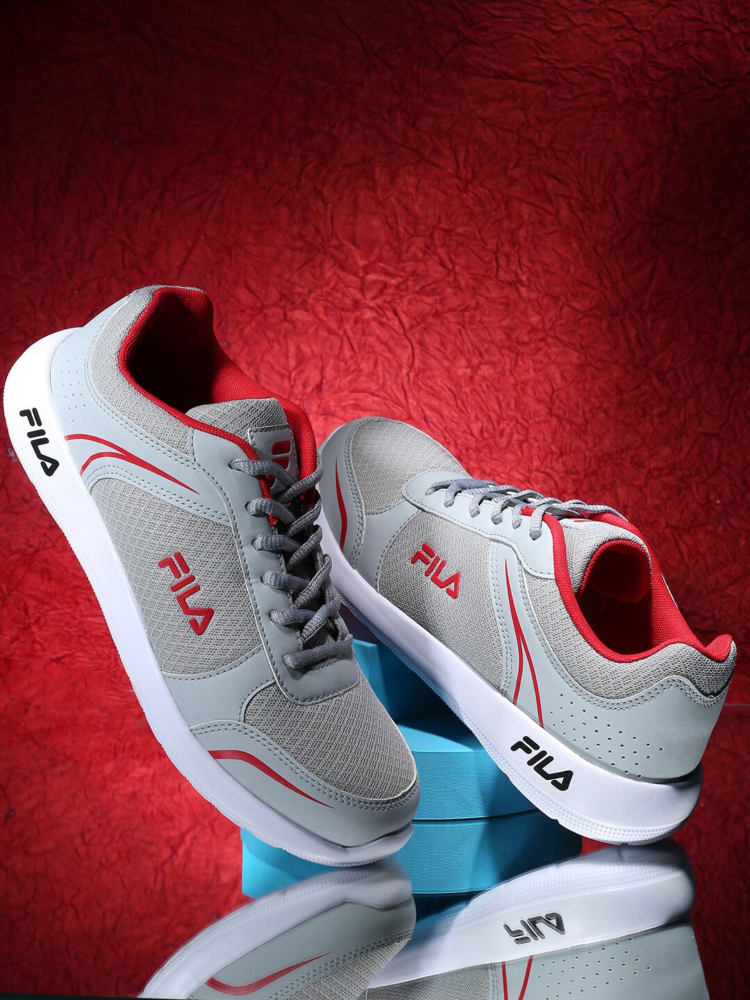 

FILA Men Lace-Ups Running Sports Gollar Shoes, Grey