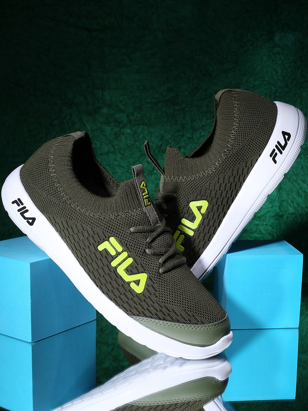 

FILA Men Lace-Ups Running Sports Shoes, Green