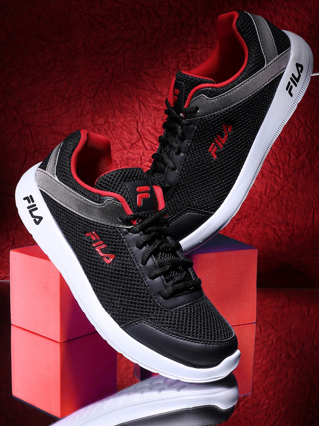 

FILA Men Lace-Ups Running Sports Hemmis Shoes, Black