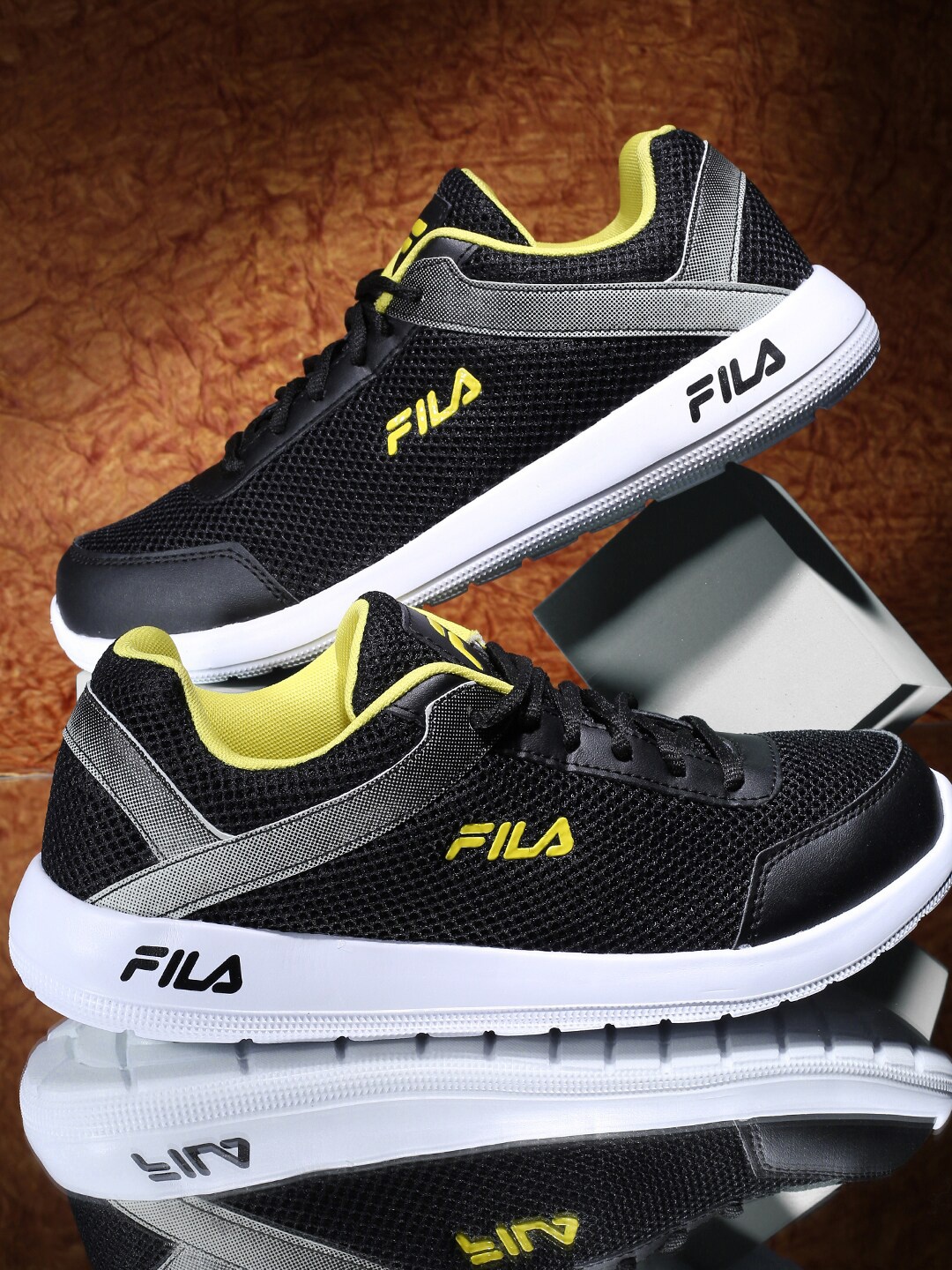 

FILA Men Lace-Ups Running Sports Hemmis Shoes, Black